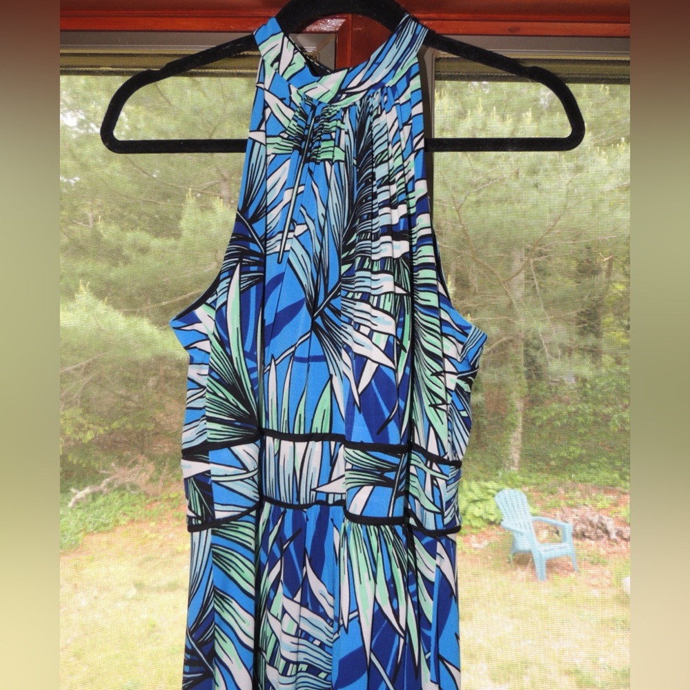 Studio One Blue and Green Patterned Dress